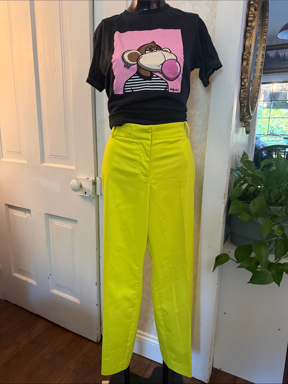 J Crew Citron/Lime Green Cafe Capri Ankle Pants Sz 14